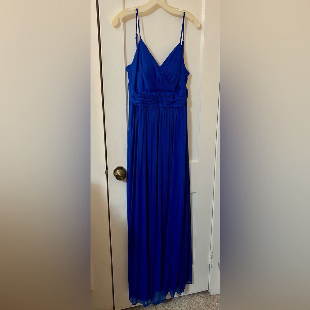 David's Bridal Royal Blue Maxi Dress